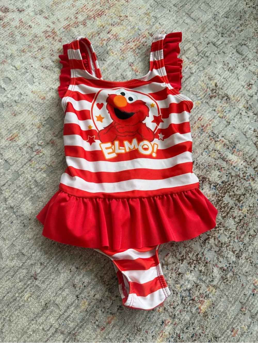 Elmo Sesame Street Girls One-Piece Swimsuit, 3T